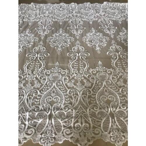 Special and fashion african tulle lace fabric S-9734 with beads new arrival Pretty design