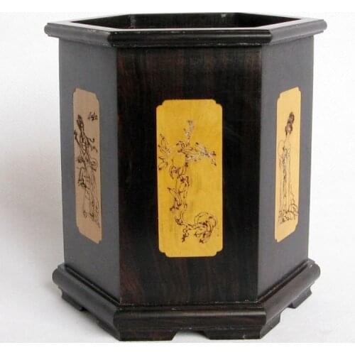 [TZ] special offer vegetarian rosewood ebony inlaid ornaments pen six pen graduation gift box
