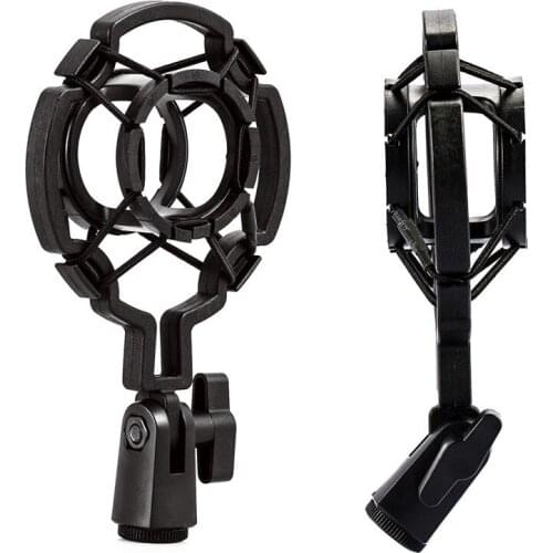 Universal Professional Condenser Microphone Mic Shock Mount Holder Studio Recording Bracket For Large Diaphram Mic Clip Black