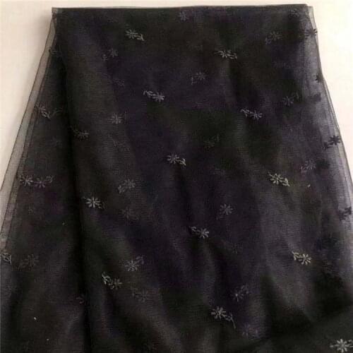 Mesh Bottom Black Flower Embroidery Lining Womens Childrens Clothing Skirt Wedding Dress Embroidery Fabrics