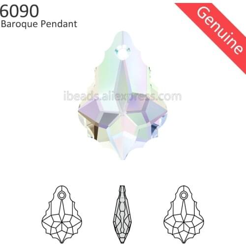 1 piece) 100% Original Crystal from Swarovski 6090 Baroque Pendant Austrian Rhinestone loose beads for DIY jewelry making