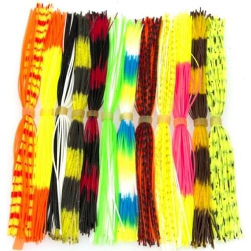10 Bundles Mix Color BaitFish Silicone Durable Skirts Layers Spinnerbait Buzzbait Rubber Jig Lures Squid Skirts Fly Tying 13cm