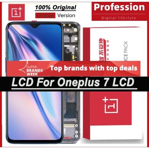 100% Original 6.41'' AMOLED Display for OnePlus 7 1+7 GM1901 GM1900 GM1905 Full LCD Touch Screen Repair Parts + Service Pack