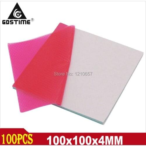 100PCS/LOT Gdstime 100MM x 100MM x 4MM Thermal GPU CPU Northbridge Heatsink Cooling Conductive Silicone Pad
