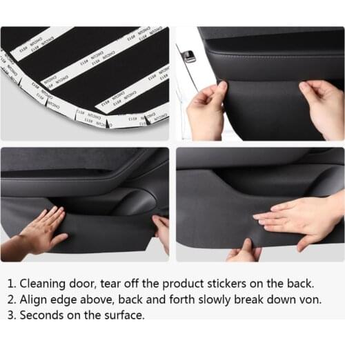 2 Pcs Scuff Plates Interior B-Pillar Protection Cover Scratch Resistant Model 3 Matte Black Styling Covers Accessories