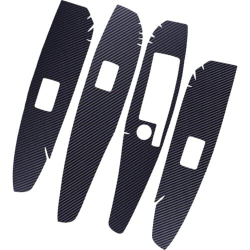 4pcs/set Inner Window Lift Switch Button Panel Cover Door Armrest Sticker Trim Bezel Vinyl fit for Toyota Camry 2018 2019 2020