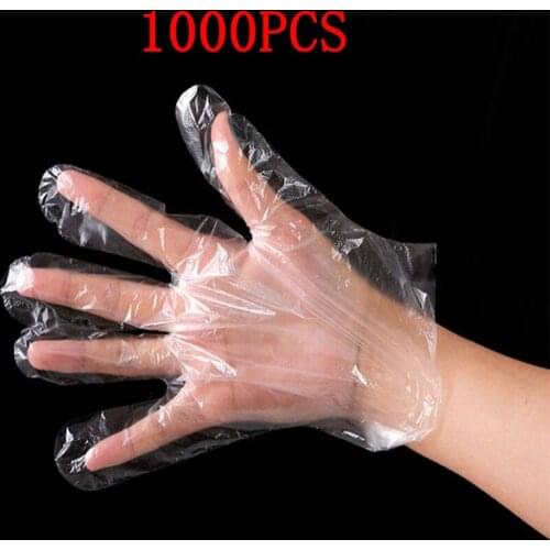 500/1000pcs Plastic Disposable Gloves Restaurant Home Service Catering Hygiene Eco-friendly PE Gloves Home Kitchen Garden Supply