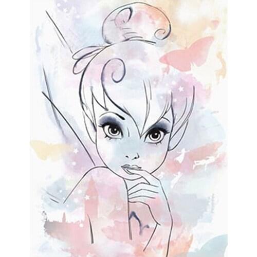 5D DIY Diamond Painting Cross Stitch Cartoon Princess Of Home Decor Embroidery Butterfly Girl Full Diamond Mosaic