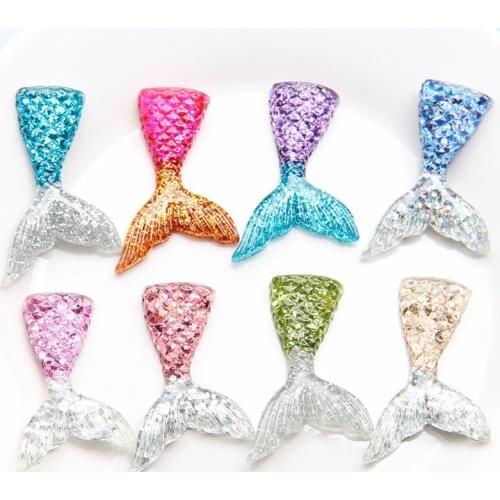 8pcs Kids Colorful Slime Mermaid Tail Fluffy Polymer for Arts Party Craft Fish Tank Decor Children DIY Accessories Novelty Toys