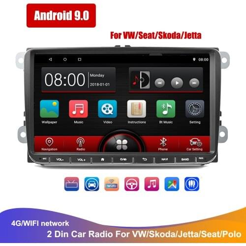 9inch android For VW Volkswagen Golf Polo rapid Passat b7 b6 SEAT leon Skoda yeti Octavia Car Multimedia player 2Din Car Stereo