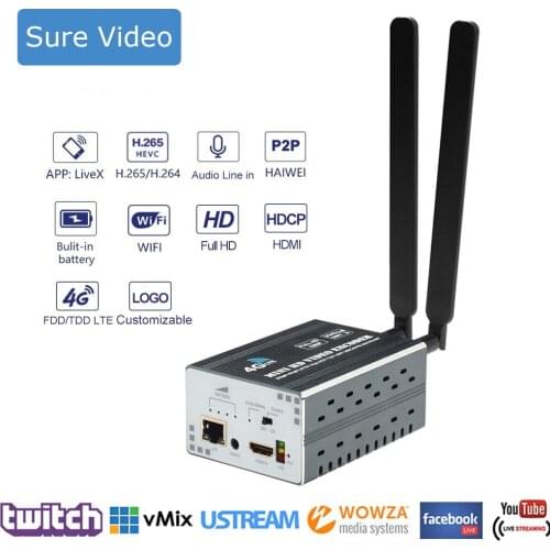 H8P Wireless HDMI to IP Encoder, 4G WiFi 1080P HD Video Encoder H.264/H.265 RTMP Encoder for YouTube Live Streaming