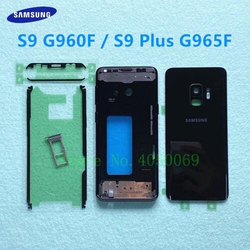 For Samsung Galaxy S9 G960 G960F S9 Plus G965 G965F S9+ Full Housing Case Middle Frame Back Cover Rear glass Battery Door