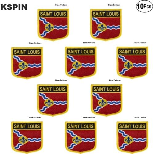 Saint Louis Flag Embroidery Patches Iron on Saw on Transfer patches Sewing Applications for Clothes in Home&Garden