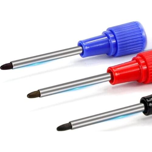 30mm Deep Drill Hole Long Nib Water Resistant Marker Pens Black Blue Red Home Decoration Construction