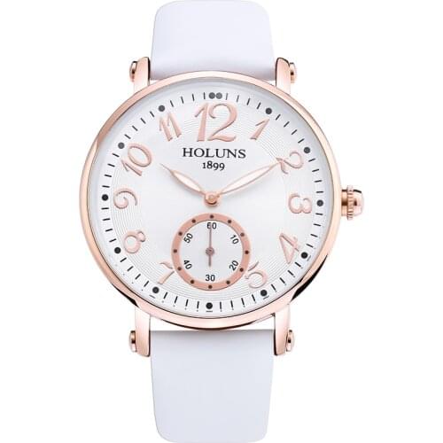 HOLUNS Ladies Watch With Leather Strap