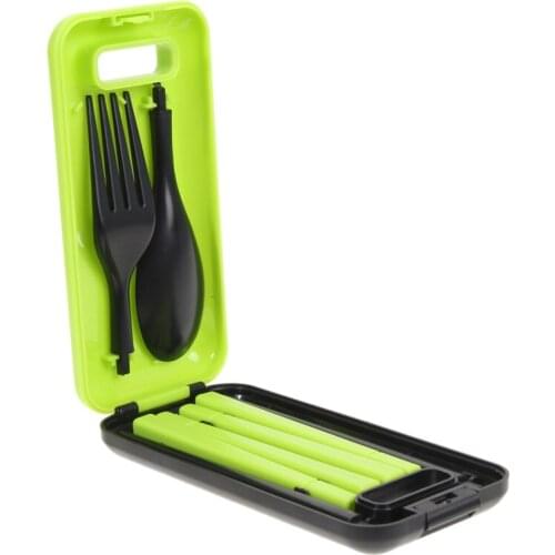 Outdoor Camping 3 In 1 Folding Tableware Environmental Abs Material Cutlery Set Chopsticks Spoon Fork Camping Hiking Travel Port