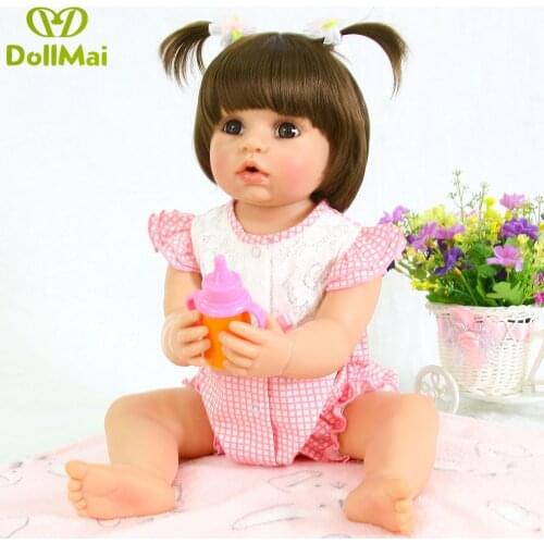 55cm Full Body Silicone Reborn Baby Doll Toys 22inch Newborn Babies Doll Birthday Gift Child Bathe Toy Girl Play House Toy