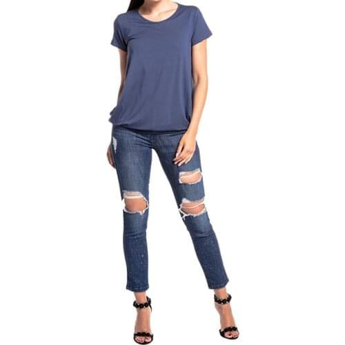 Hot Sale Women Breastfeeding T-Shirt Breastfeeding and Nursing Tops Summer round neck short-sleeved Maternity Abdomen