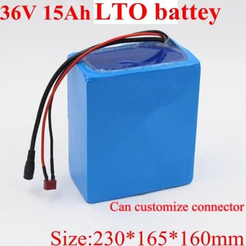Customize LTO 36V 15AH Lithium titanate battery BMS 15S for 750W 1000W bike scooter bicycle backup power go cart +5A charger