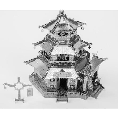 MMZ MODEL 3D Metal Puzzle old-style Chinese Private Bank Assembly Metal Model kit DIY 3D Laser Cut Model Toys Gift for Adult