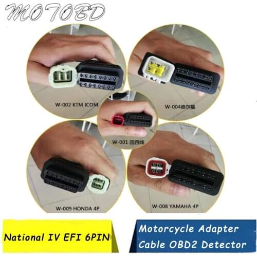National IV EFI 6PIN for Kawasaki/KT M Motorcycle Adapter Cable OBD2 Detector Dedicated 3PIN 4PIN Adapter Plug for Yamaha/Honda