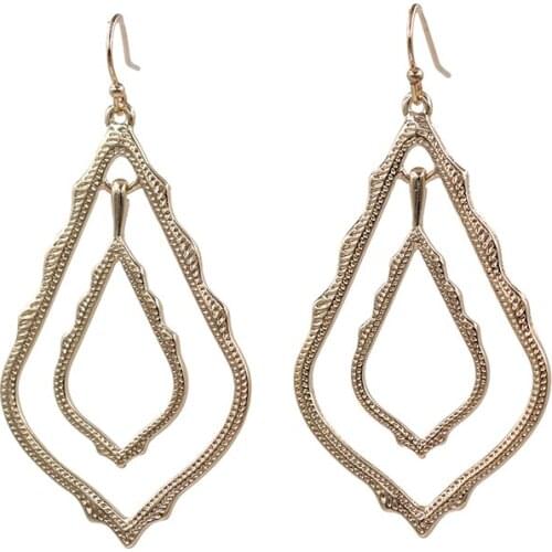 New Fashion Small Size Water Drop Sophia Frame Alloy Metal Simple Crytal Rhinestone Sophee Drop Earrings for Women