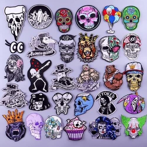 Plague Doctor Patch Skull Embroidered Patch For Clothes Stripe Punk Patches For Clothing Stickers Bear Patches For shirt Badges