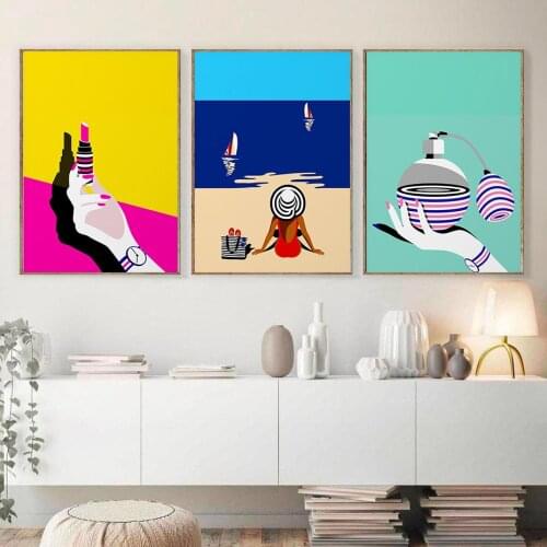 Retro Fashion Girls Bedroom Posters Prints Lipsticks Wall Art Perfume Canvas Painting Wall Pictures For Living Room Home Decor