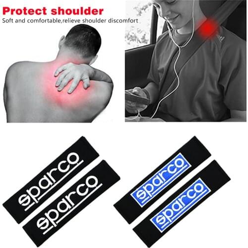 VEHICAR 2PCS Car Seat Belt Pads Cotton Safety Seat Belt Cover for SPARCO DIY Auto Accessories Driver Shoulder Care