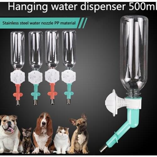 500ml Hamster Drinker Water Bottle Dispenser Feeder Hanging Pet Dog Guinea Pig Squirrel Rabbit Drinking Head Pipe Fountain