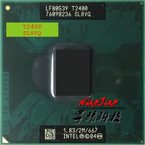Intel Core Duo T2400 SL8VQ SL9JM 1.8 GHz Dual-Core Dual-Thread CPU Processor 2M 31W Socket M / mPGA478MT