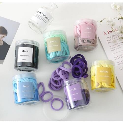 50pcs Hair Band Bouncy Hair Loop Girls Headband Fashion Barrettes Candy Color Rubber Band Hair Accessories for Women