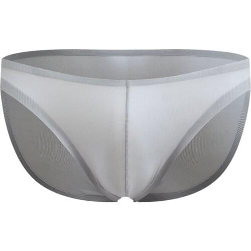 Sexy Men Briefs Seamless Underwear Ice Silk Underpants Male Solid Breathable Low Rise Pouch Panties Man Briefs Bikini Slip Homme