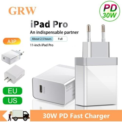 Grwibeou 30W USB C PD Fast Charger for iPhone 12 Pro Max XR XS MacBook Air USB Wall Adapter Charge for Samsung S20S9 Xiaomi Mi10
