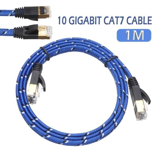 New Arrival Ethernet Cable RJ45 Cat7 Lan Cable Durable Shielded Gold-plated Plug Connector Network Flat Cord for Router Switch