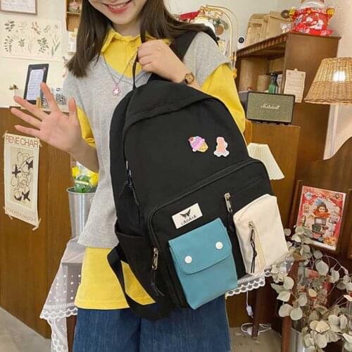 School Backpack Womens Students New Backpacks For Girls Large Wild Capacity Schoolbag Teenager Casual Simple Travel Female Bags