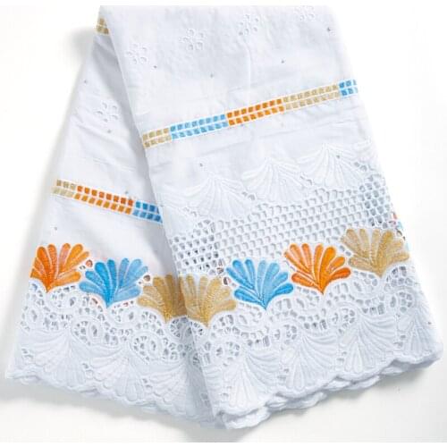 Zhenguiru Swiss Voile Fabric In Switzerland Colorful Embroidery African Fabric Bright Diamond Nigerian Fabric For Wedding A2293