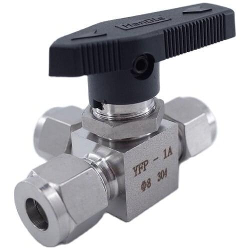 Tee Ball Valve 3 6 8 10 mm 3/8" hard tube stainless steel 304 card set acid proof 3 way Horizontal Panel Switching ball valve