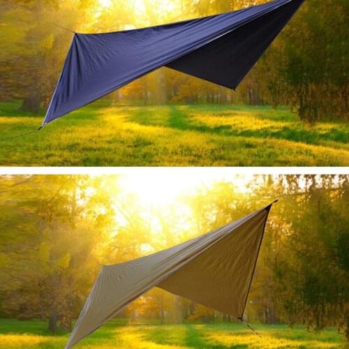 Outdoor Sun Shelter Tarp Tent Waterproof Sunscreen Awning Shade Sail Windproof Triangular Canopy Beach Outdoor Camping Tent Mat