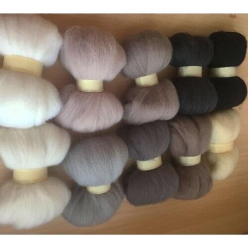 Wfpfbec wool roving needle felting wool 66S wool felt wool 10g/20pcs/lot 200g+gift free shipping
