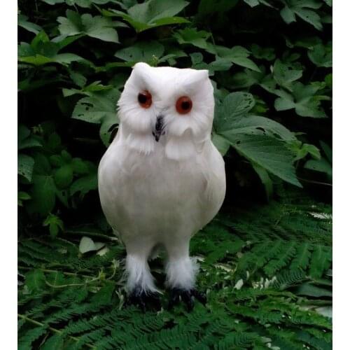 White feather owl about 28x13x14cm hard model,polyethylene& feathers night owl bird gift 1169