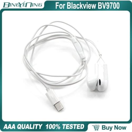 100% New Original Earphones Headsets For Blackview BV9700 Pro Earphone In-ear with Microphone Type-c Helio P70 Octa Core
