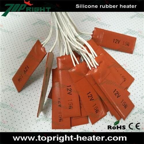 12V 15W 1*3" Flexible Silicone Heating pad/Heating Element For 3D Printer