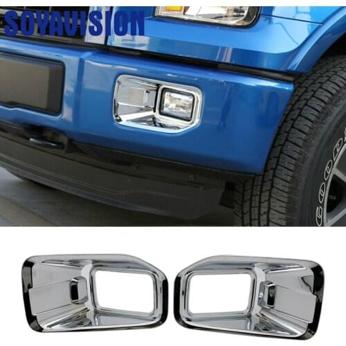 2pcs Car Chrome Front Fog Light Fog Lamp Hood Cover Trim Guards for Ford F150 2015 2016 2017