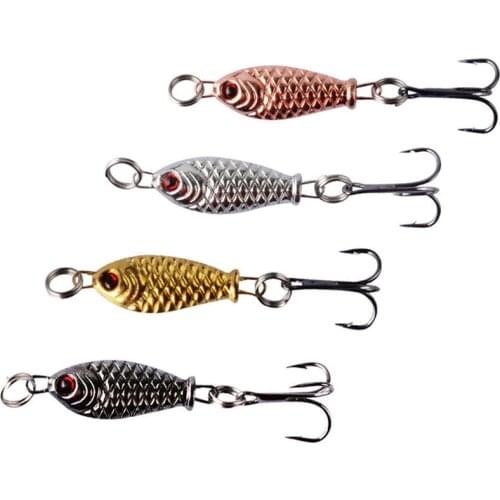 4pcs Small Crankbaits Tackle Fishing Lure Jigging Hard Bait Artificial Lead Baits Sinking Wobbler For Carp Spinner Metal Jig Sea