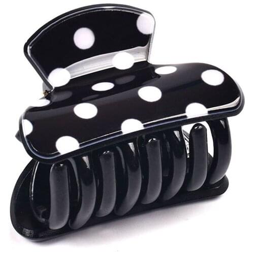 4cm High Quality Acrylic Plastic Hair Accessories Girls Hair Claw Clip Small Clear Big Dots Print Hair Plate 11006