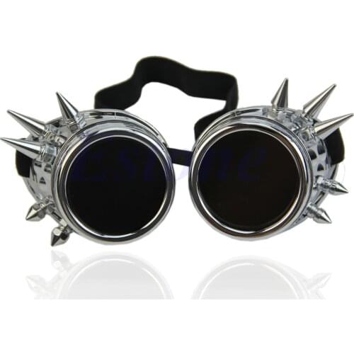 83XC Vintage Victorian Gothic Cosplay Rivet Steampunk Goggles Glasses Welding Punk