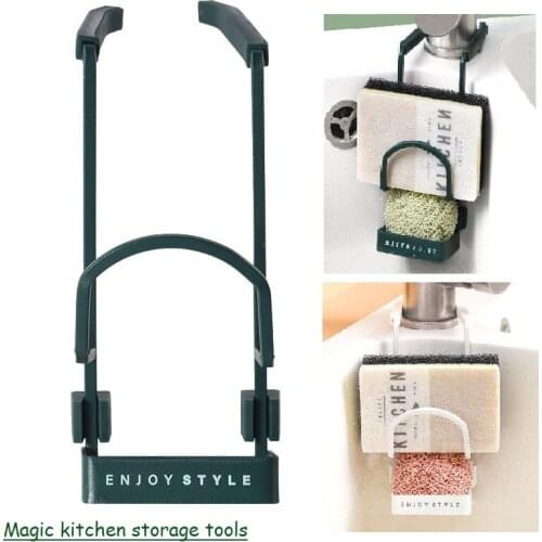 Magic Kitchen Storage Tools Faucet Drain Rack Faucet Rack Sponge Storage Rack Kitchen Hook Storage Sponge Drain Rack