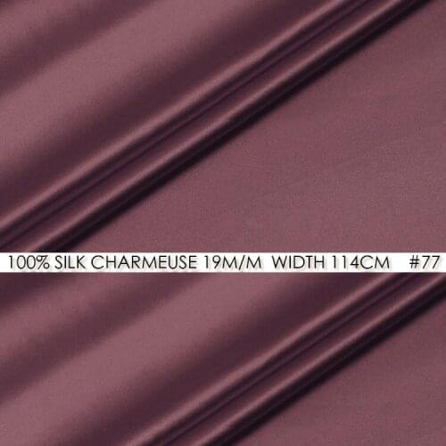 CISULI 100% SILK CHARMEUSE SATIN 114cm width 19momme Pure Mulberry Silk Fabric China Silk bodycon dress Tissu Pale Purple NO 77