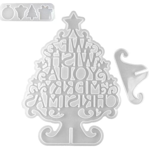 Diy Glue Mold 3D Three-Dimensional Christmas Ornaments Christmas Tree Silicone Resin Listing Decoration